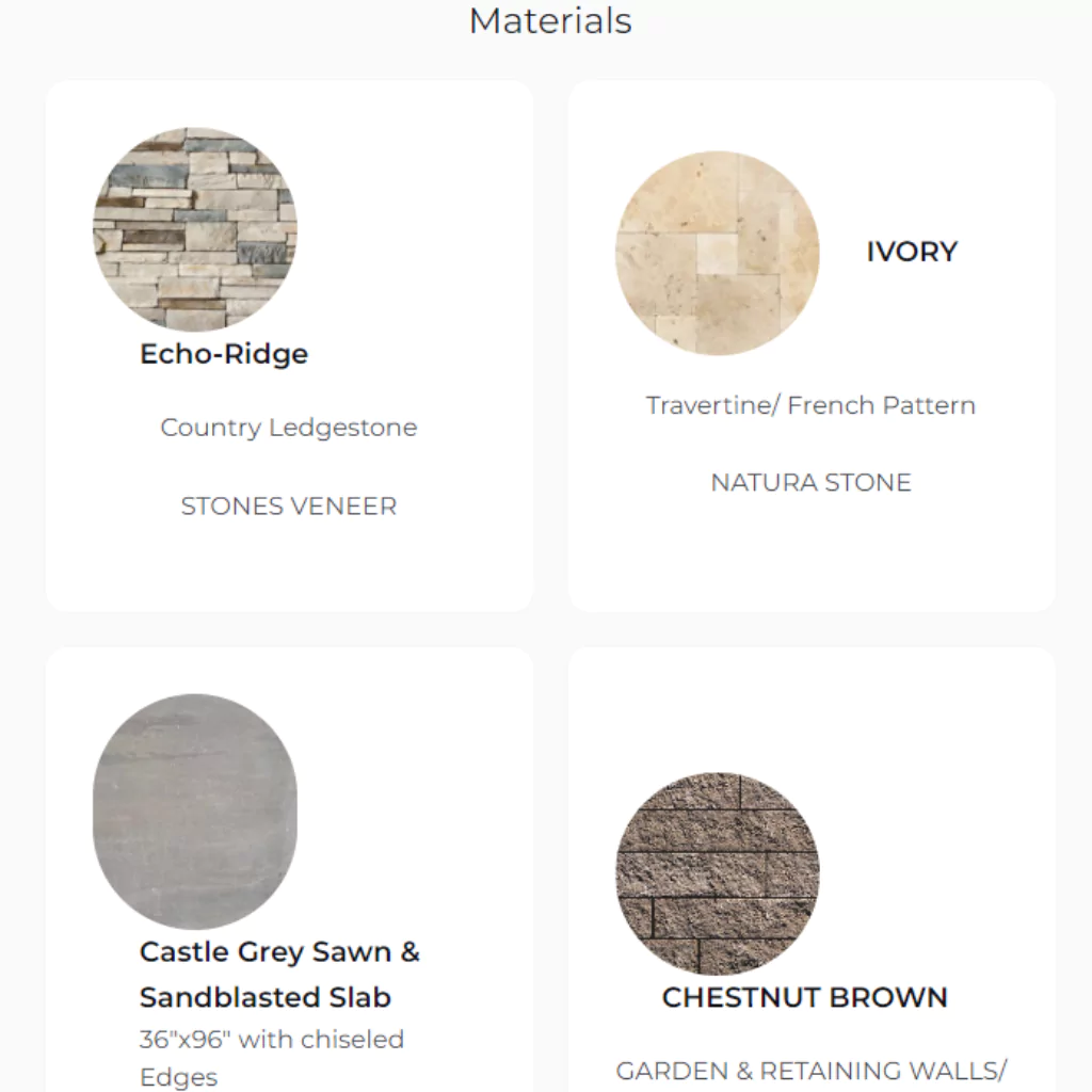 A catalog with various types of materials