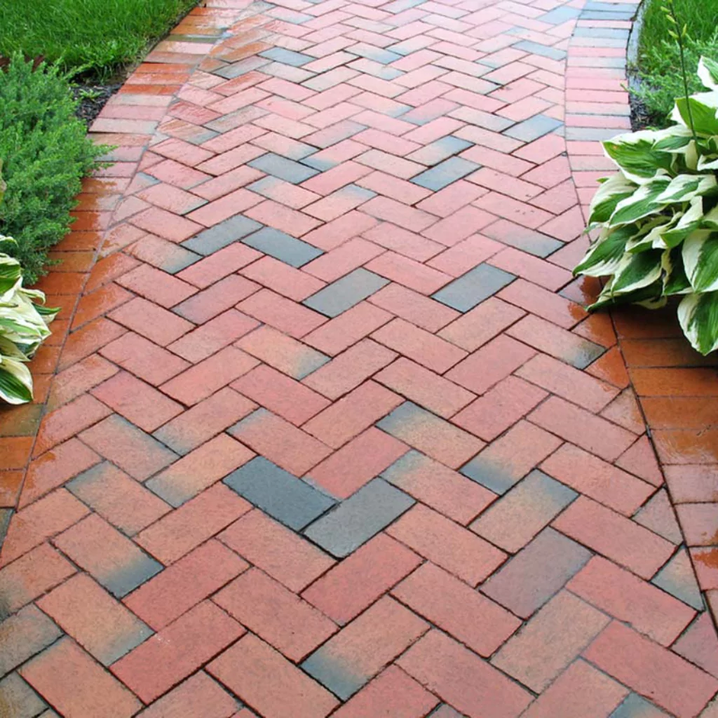 Brick pavers in a patio