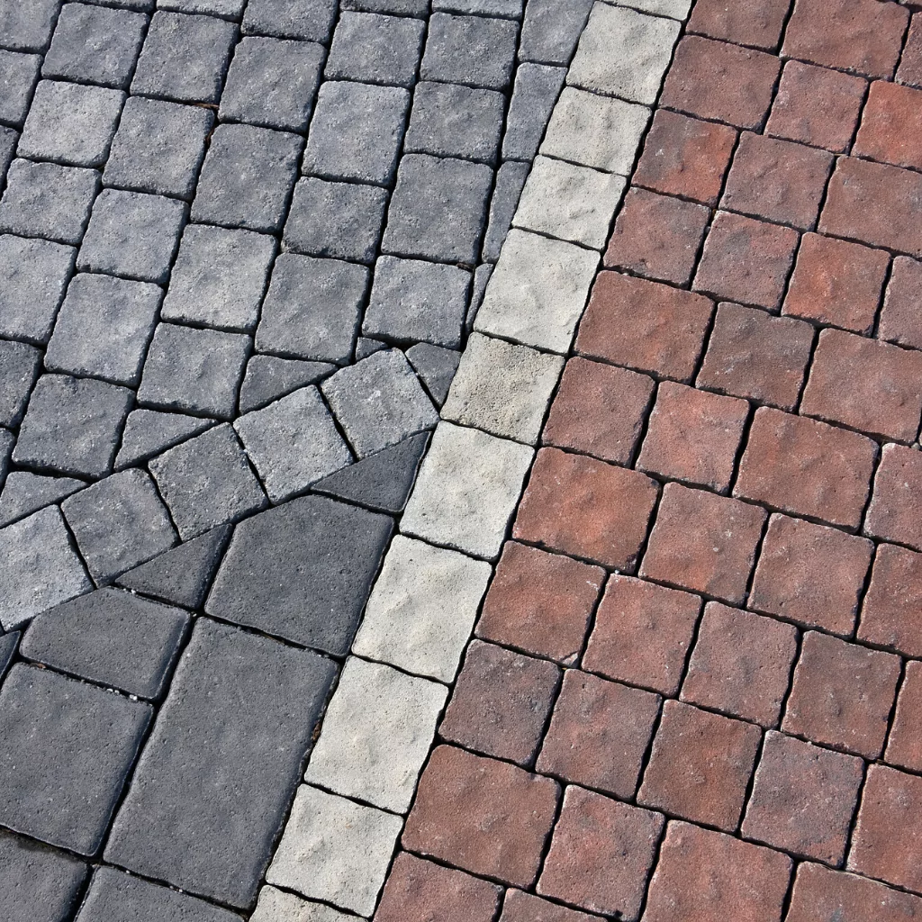 3 types of pavers: Concrete, brick and stone