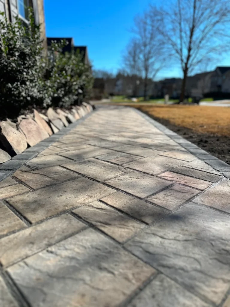 A beautiful paver front walk build by SunSouth Carolinas