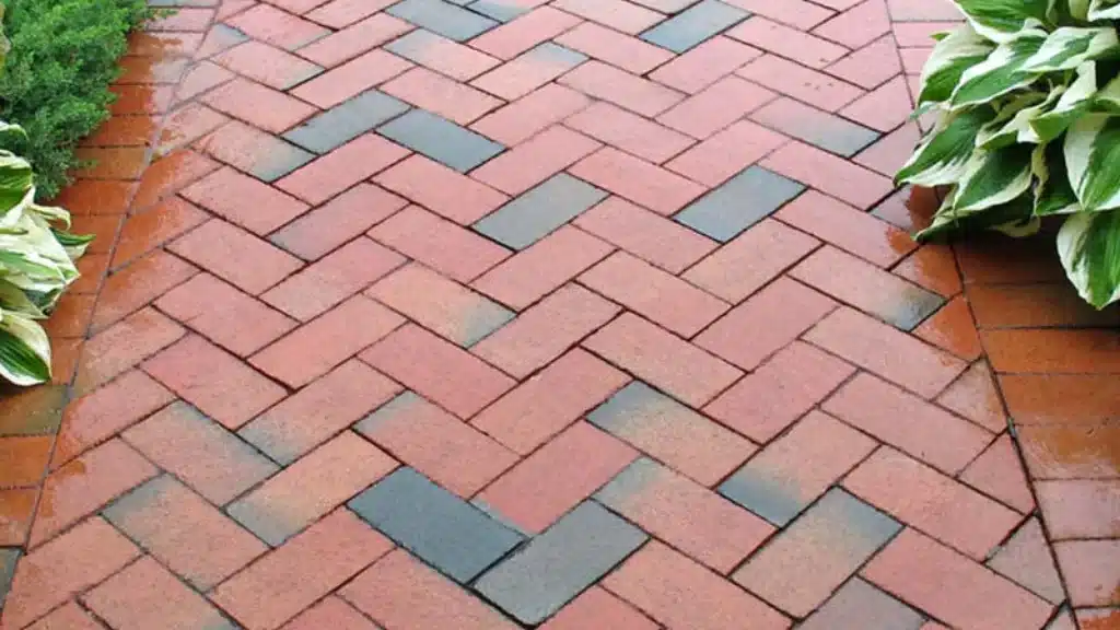 Brick pavers in a patio
