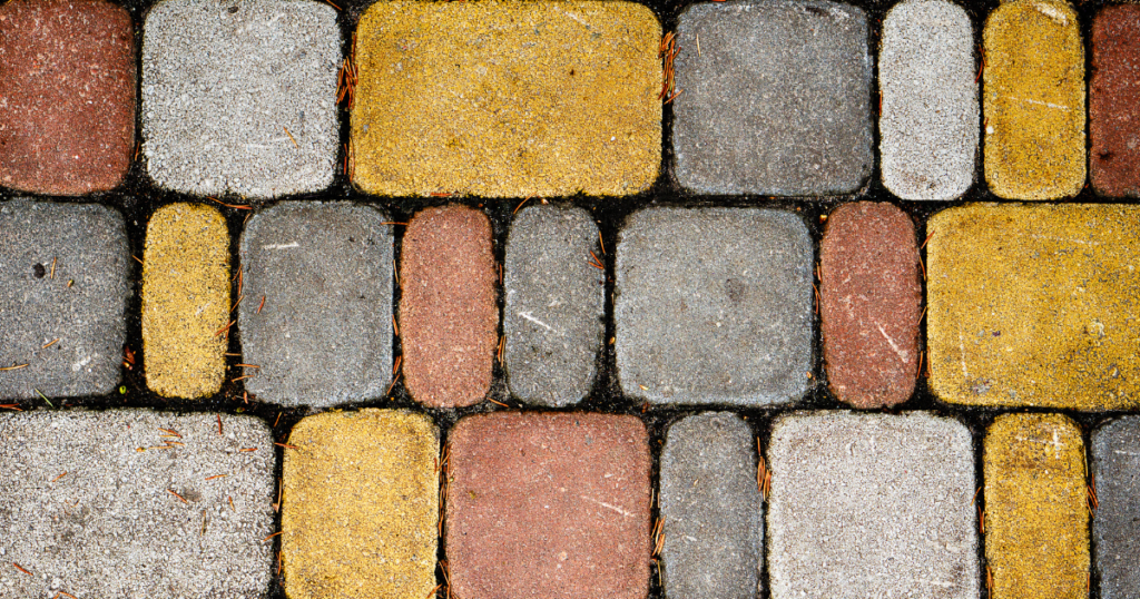 Colorful patterned stone pavement design